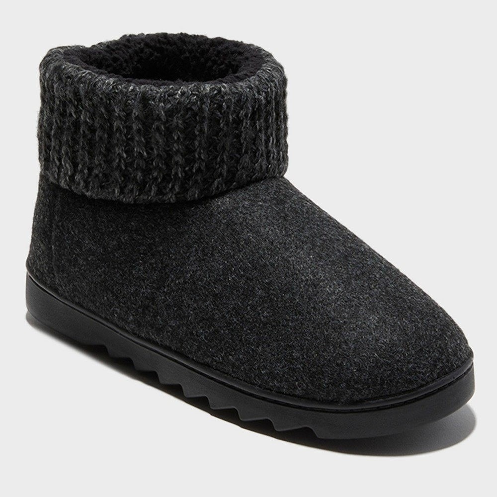 Women's Size Medium Black Bootie Slippers Dearfoams Bella New With Tags